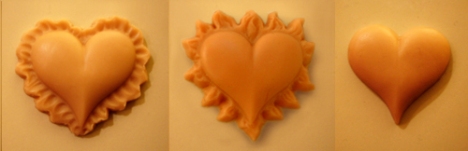 Giveaway! -Second Prize - Set of Three Handmade Stoneware Valentine Cookie/Craft Molds